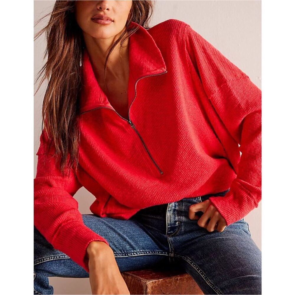 Free People Walk Away Tunic Red Racer Size XS Just Right One of my Faves!
